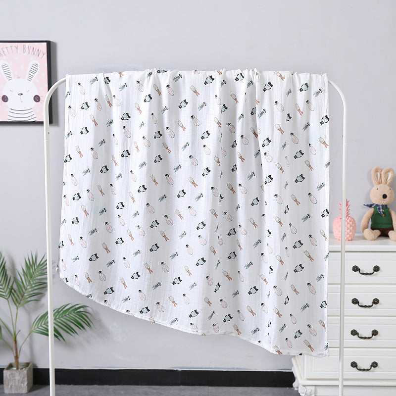 Serviette de bain en gaze double couche 110*120, serviette pour bébé