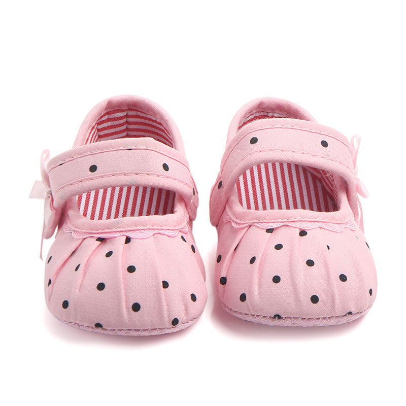 Zapatos de bebé niña lindos lunares princesa niño antideslizante en zapatos 