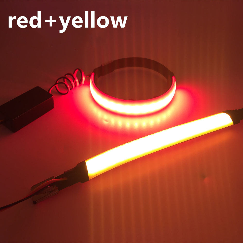 Anillo de luz de giro LED modificado para motocicleta, dos colores, amortiguador de impacto frontal, señal de giro modificada