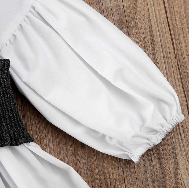 Ropa para niños Baby Irls Vestido camisero blanco de corte A para Irl