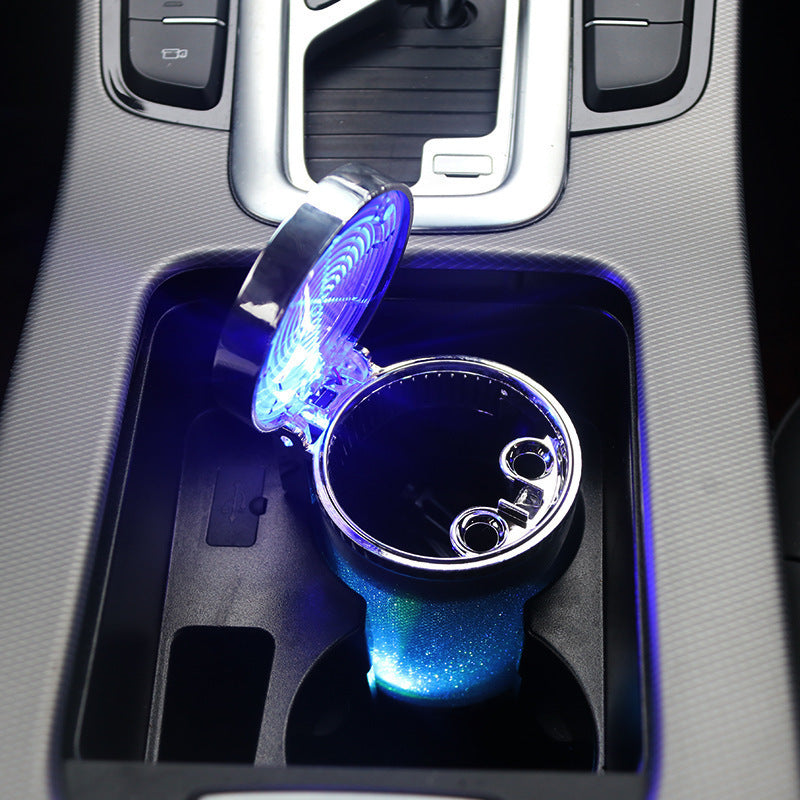 Cendrier de voiture avec lumière LED RGB, lumière ambiante, cendrier pour cigarettes, cigares, conteneur poubelle, cendrier Portable, accessoires automobiles