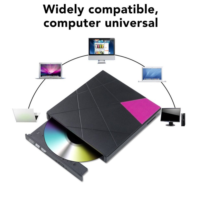 La grabadora de DVD externa USB viene con un lector de tarjetas