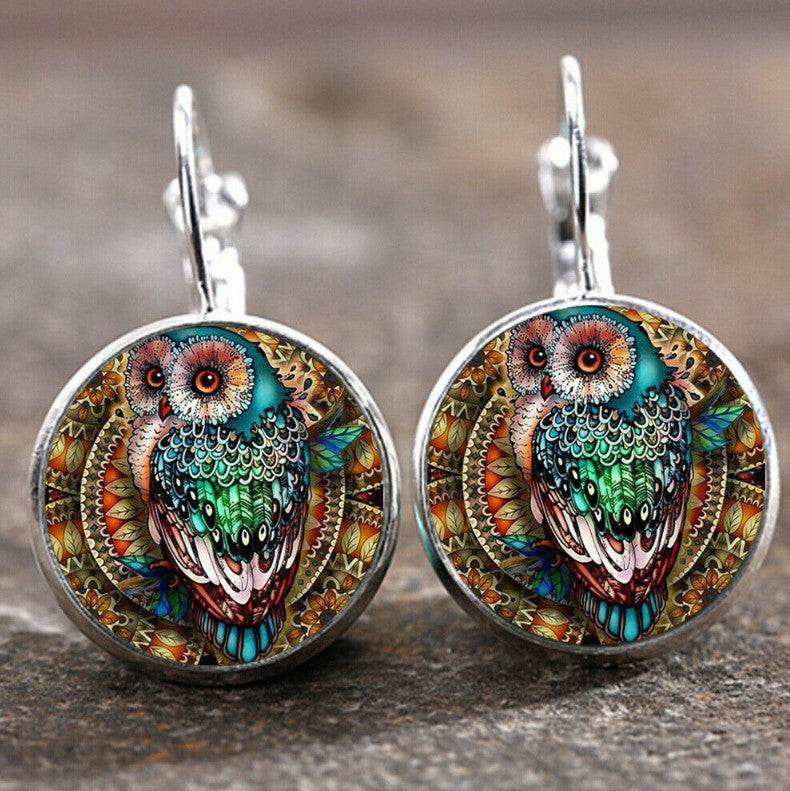 New Time Stone Pendant Moon Angel Earrings