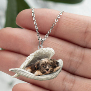 New Unique Dogs And Cats Sleeping Angel Pendant Car Key Ring