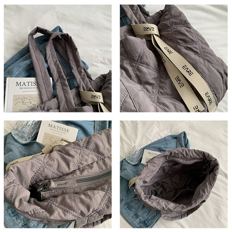 Sac fourre-tout d'hiver pour femmes, sac à bandoulière en losange de couture, sac de Shopping de grande capacité, sacs à main personnalisés, 2023