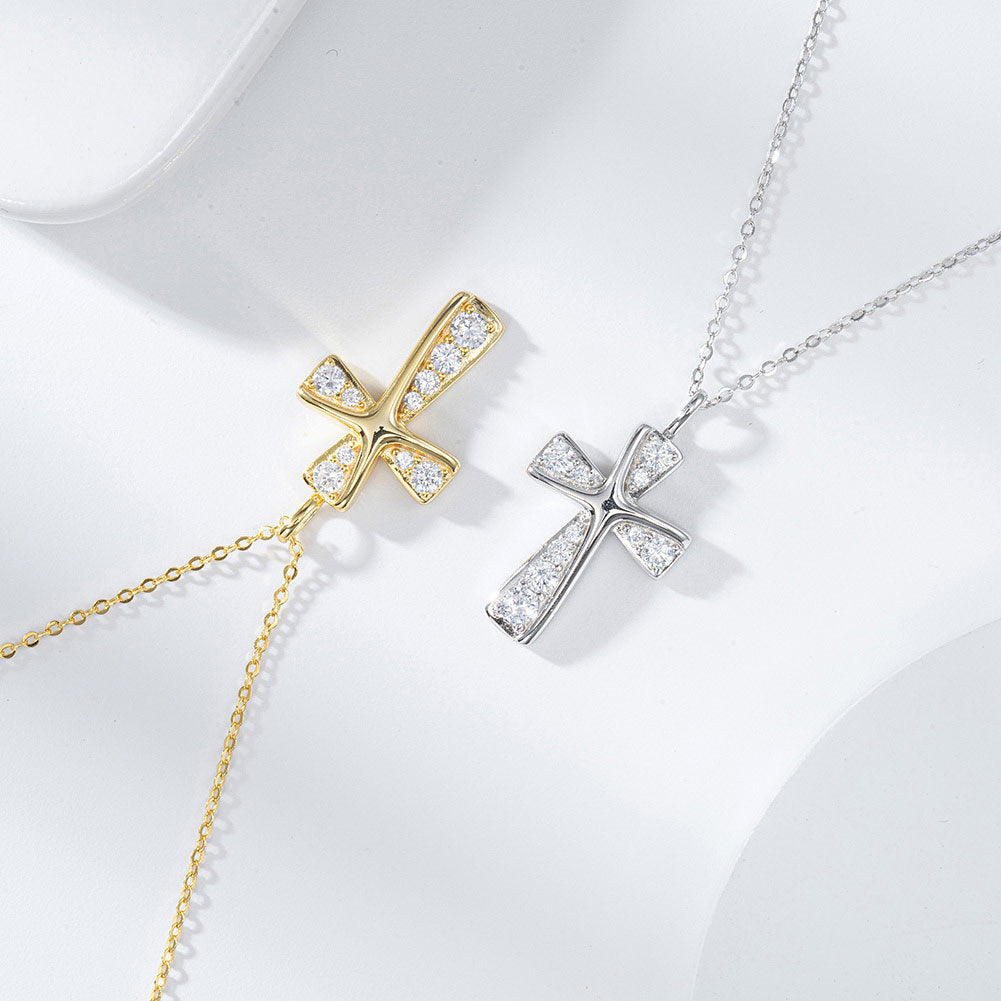 Cross Necklace High-grade Inlaid Full Diamond S925 Sterling Silver
