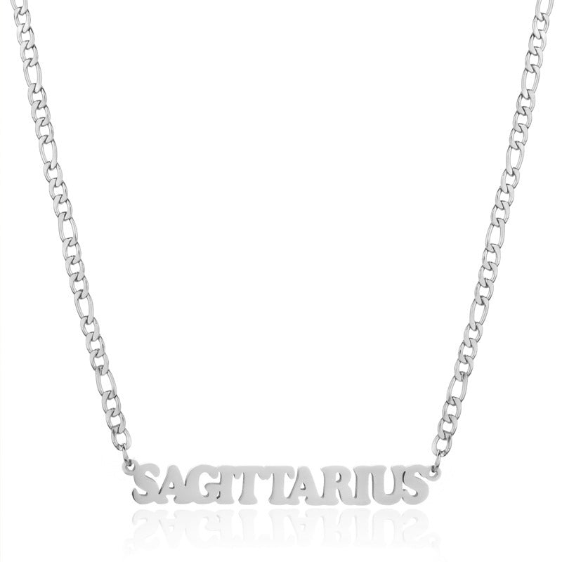 New 304 Stainless Steel 18K Gold Simple Twelve Constellations Necklace