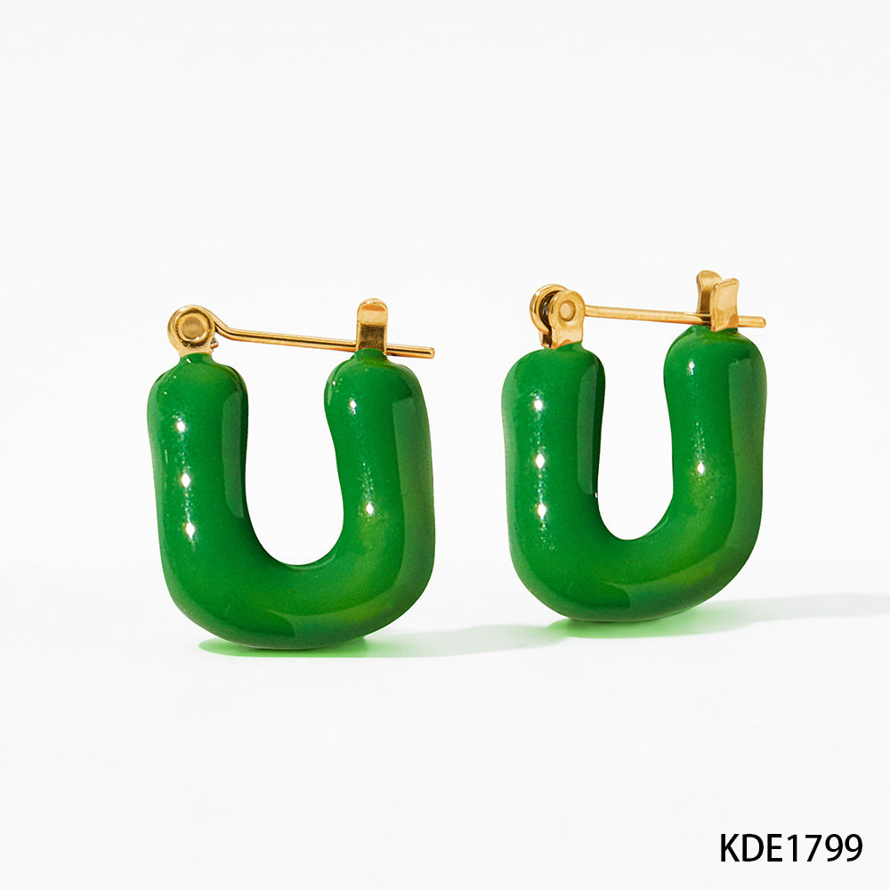 Girly Style Stainless Steel Alphabet Letter Earrings