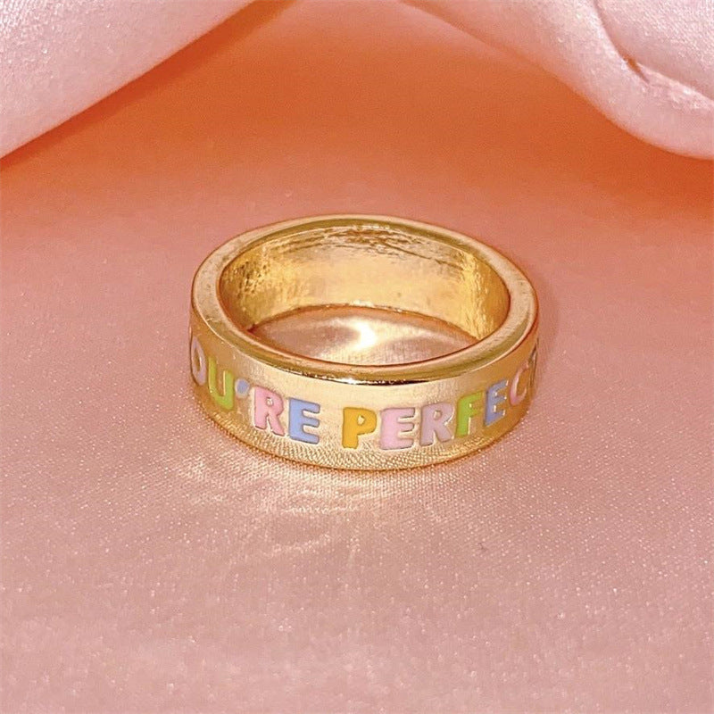 Bague en titane et acier, style européen et américain, phrase anglaise, élément de fleur Howdy, vous êtes parfait