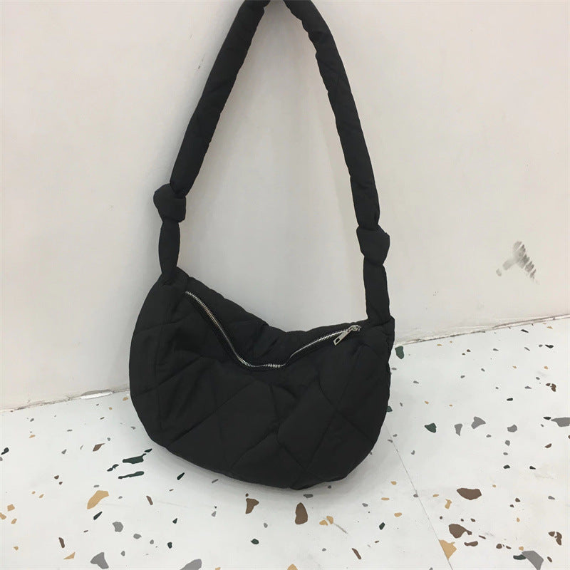 Sac à boulettes en duvet de coton, sac à bandoulière en losange sous les bras
