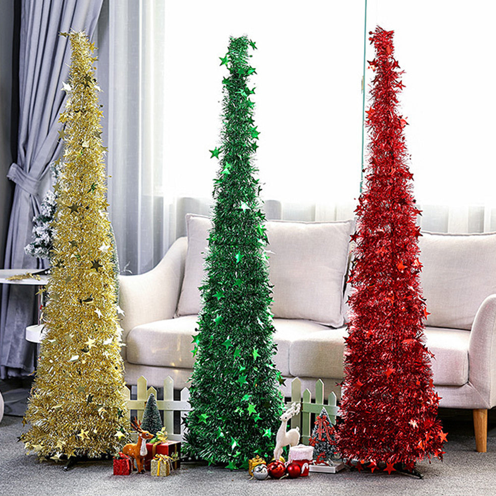 Arbre de noël artificiel avec support, magnifique arbre de noël artificiel pliable pour les décorations de noël