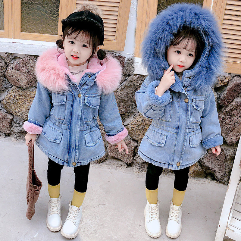 Veste en jean hiver plus filles
