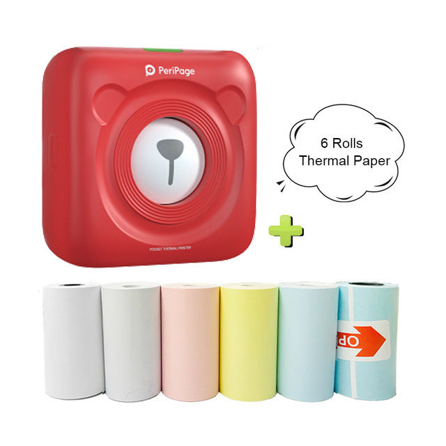 Mini impresora térmica inalámbrica Bliuetooth, impresora de etiquetas adhesivas de papel