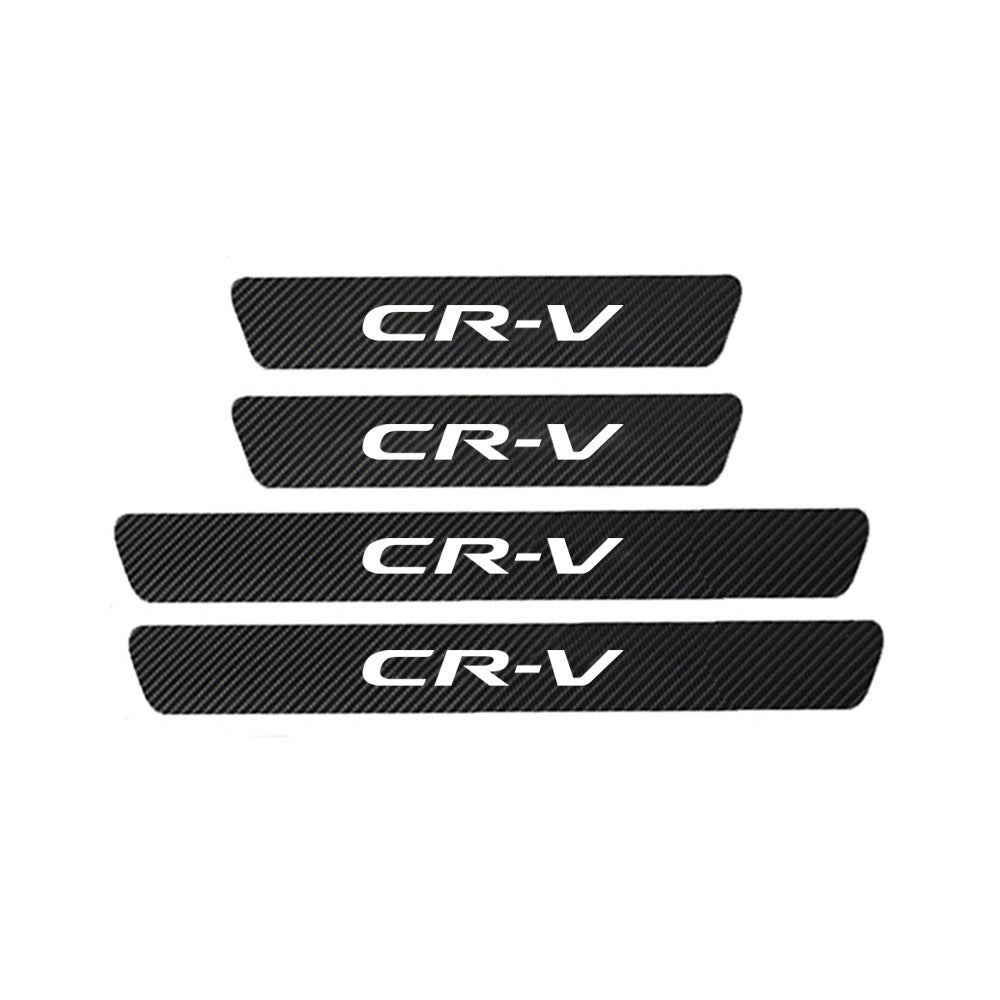 Creative Letter Carbon Fiber Leather Car Threshold Strip