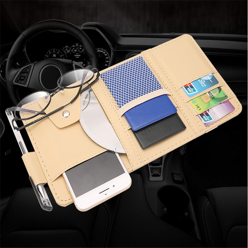 Car sun visor storage bag