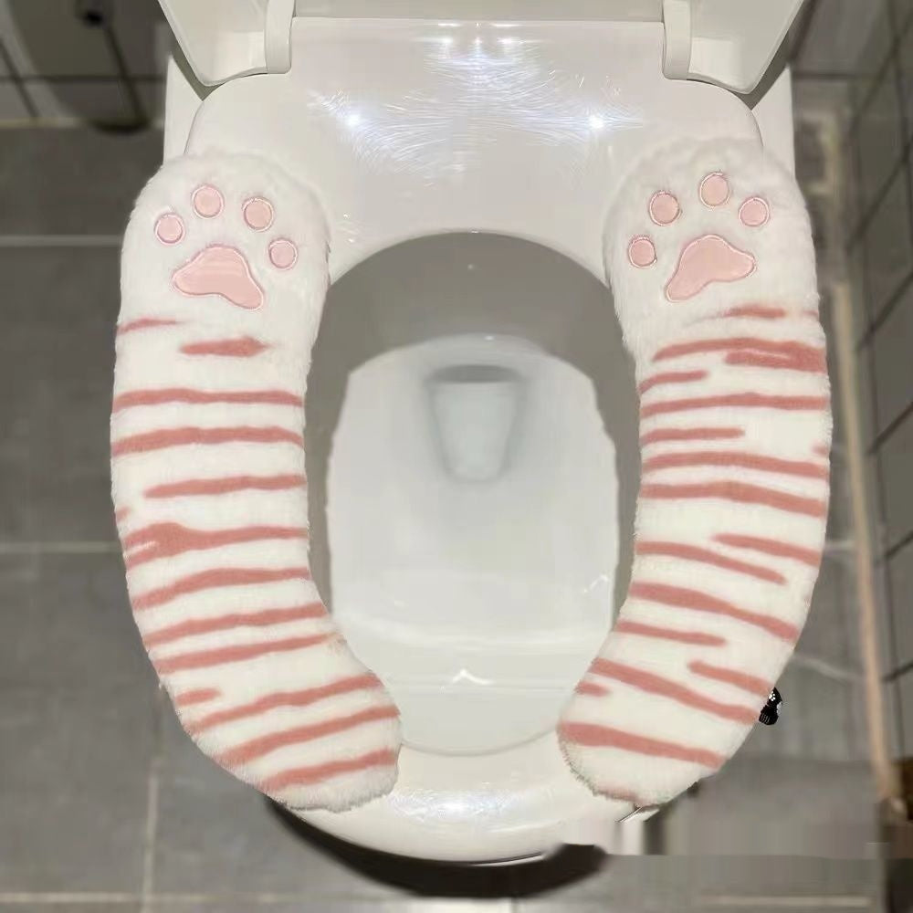 Coussin de siège de toilette épais, mignon, dessin animé, haut de gamme, adhésif étanche, piège de toilette, Style Ins d'hiver