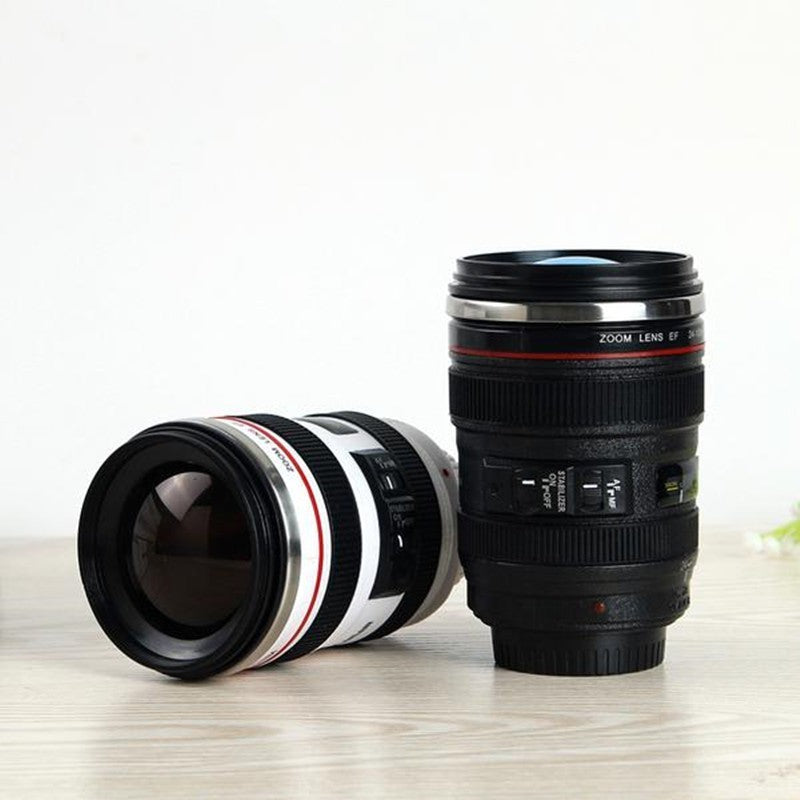 Tasse de voyage pour objectif d'appareil photo en acier inoxydable