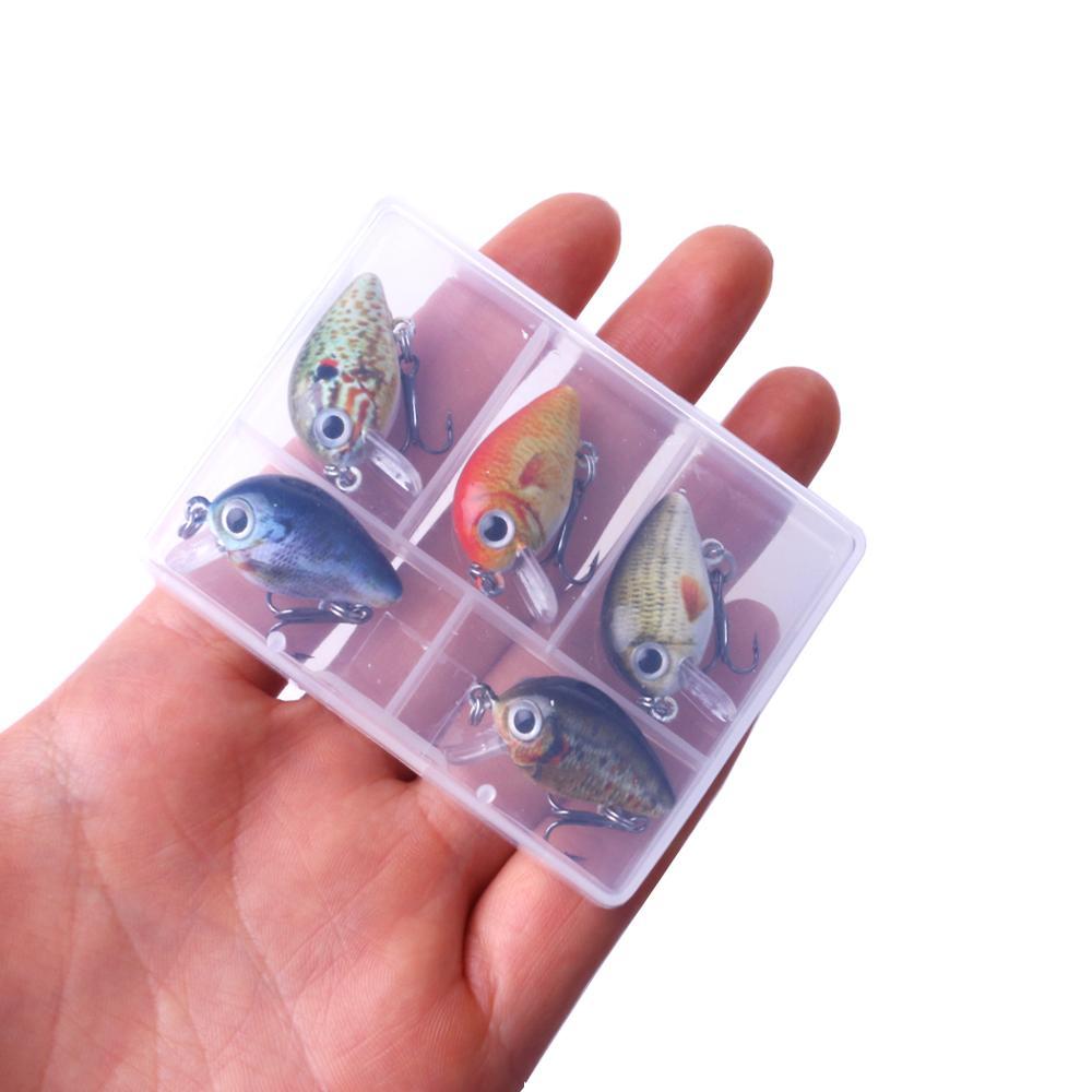 Señuelos de pesca Mini Crankbait, juego en caja de cebo de 2,7 CM y 1,5G