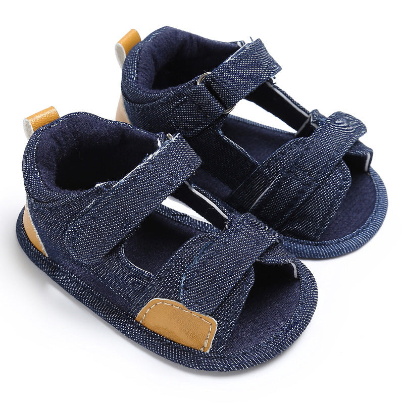 Sandales Velcro pour bébé en denim, chaussures pour tout-petits, chaussures pour bébés