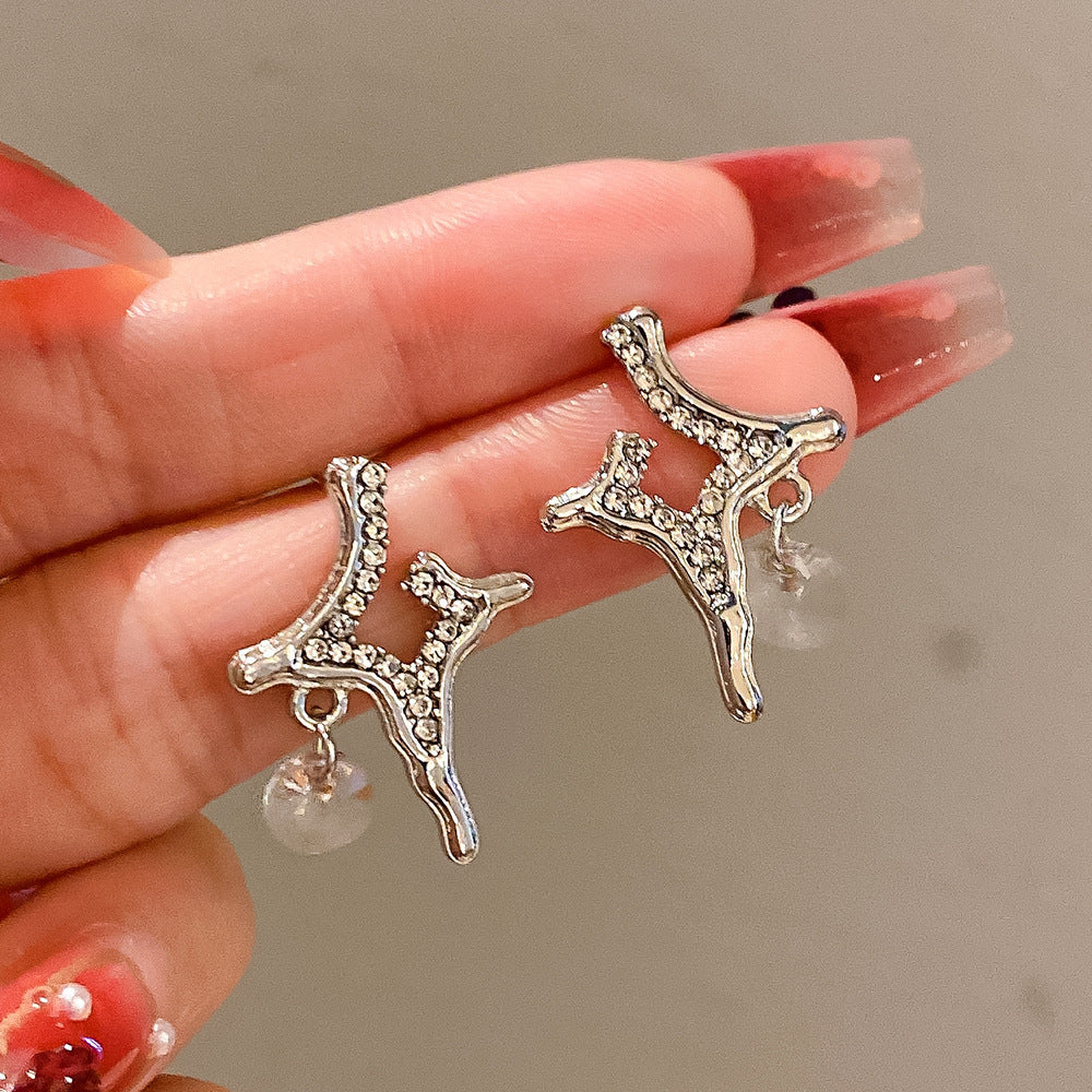 Boucles d'oreilles en Zircon en forme de cœur, simples, Style froid, en argent, de haute qualité