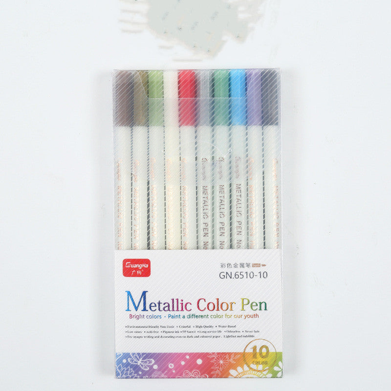 Color black card album color metal pen