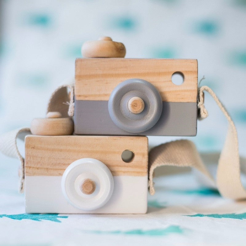 Appareil photo en bois mignon, jouets pour bébé et enfant, accessoire de photographie suspendu, décoration, activité éducative de plein air, cadeau heureux pour la journée des enfants
