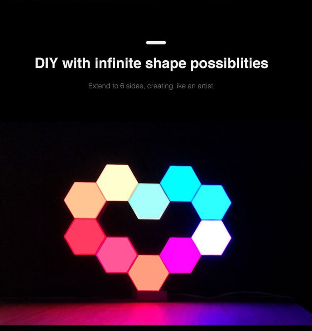 Lampe quantique pour maison intelligente, commande vocale avec application, 1600W, teinte lumineuse, secousse