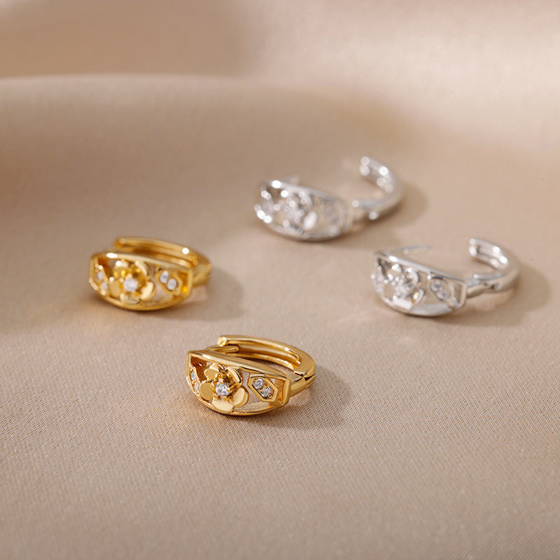 C- Shaped Earclip Earrings Female Temperament Earrings Ins Style Heart-shaped Earrings