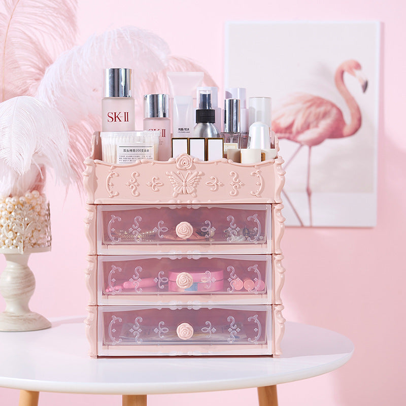 Organisateur de maquillage Transparent, boîte de rangement de cosmétiques, tiroir de bureau, bacs de rangement de bijoux et de beauté, rouge à lèvres, cadeaux de noël