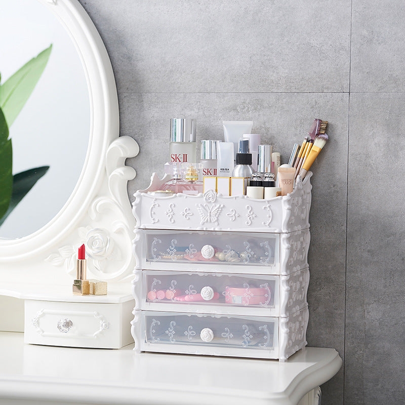 Organisateur de maquillage Transparent, boîte de rangement de cosmétiques, tiroir de bureau, bacs de rangement de bijoux et de beauté, rouge à lèvres, cadeaux de noël
