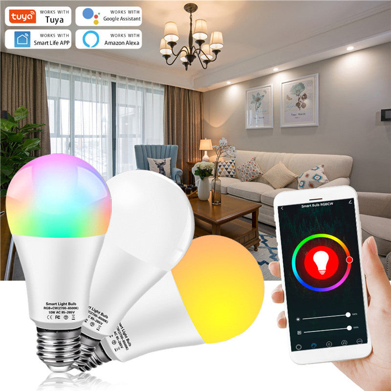 Luz de bombilla WiFi de bombilla LED RGB de color Tuya
