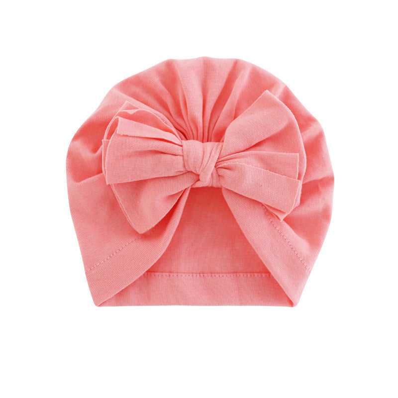 Chapeau à capuche avec turban enveloppé de nœud papillon, chapeau de couleur unie