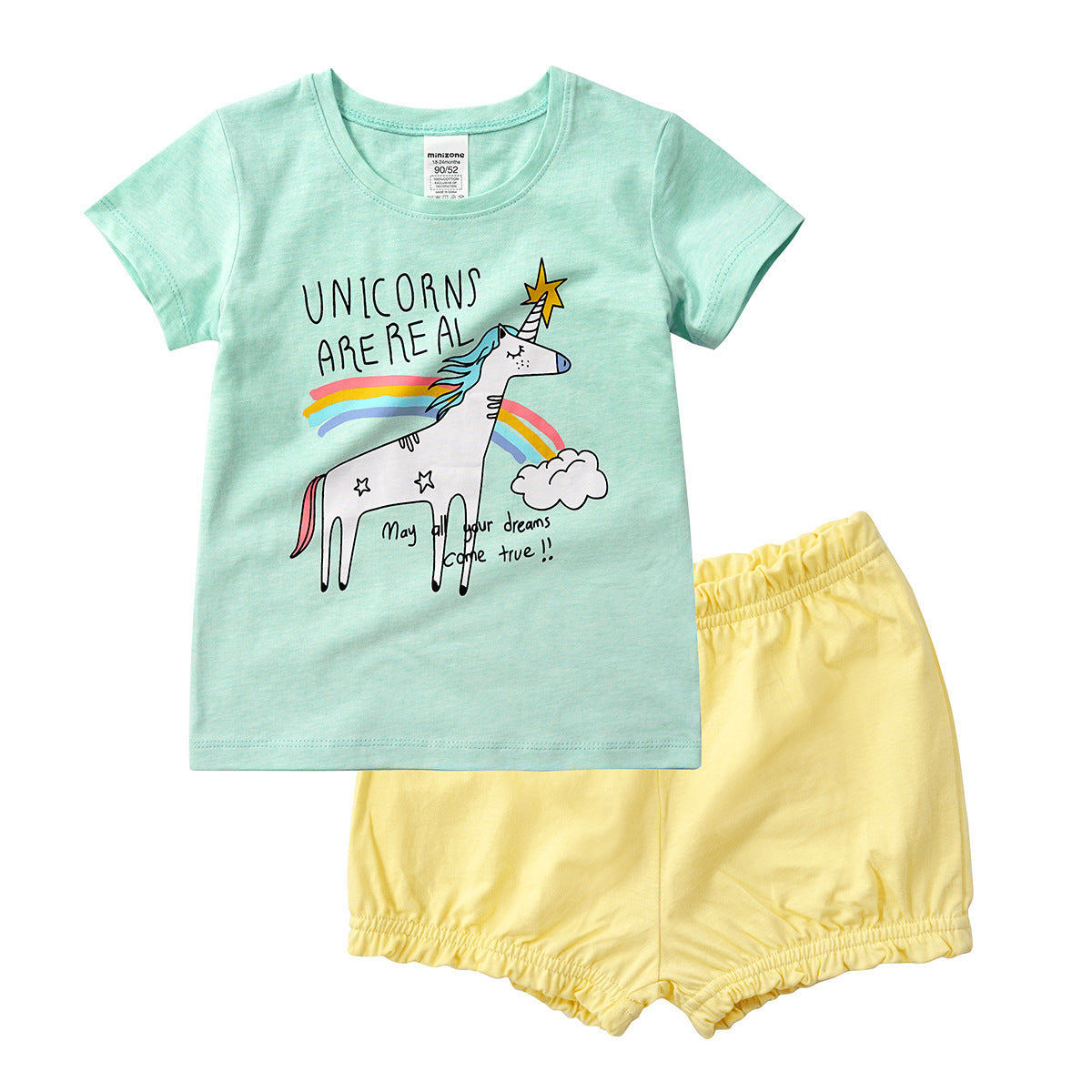 Vêtements d'été deux pièces à manches courtes pour bébé, vêtements pour enfants