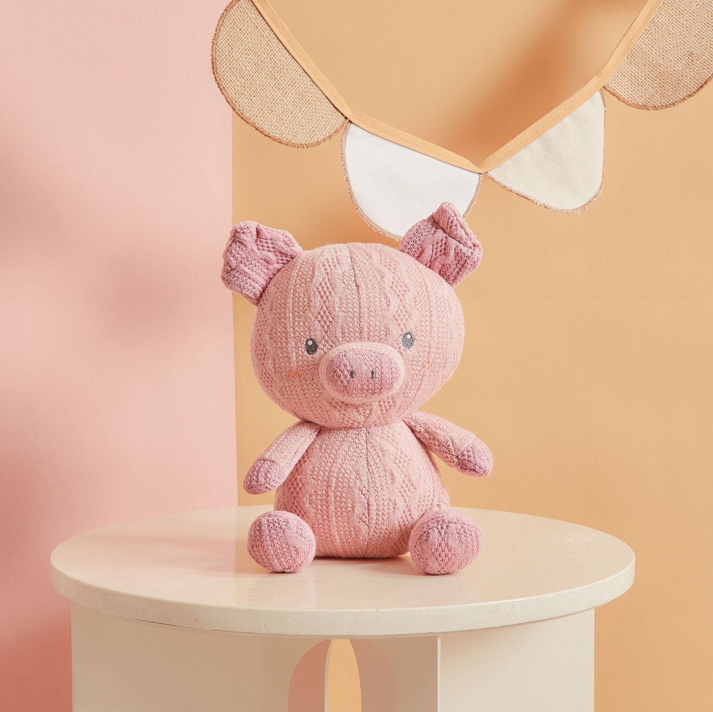 Jouets pour bébé en laine tricotée pour apaiser la poupée lapin, koala, cochon, éléphant 