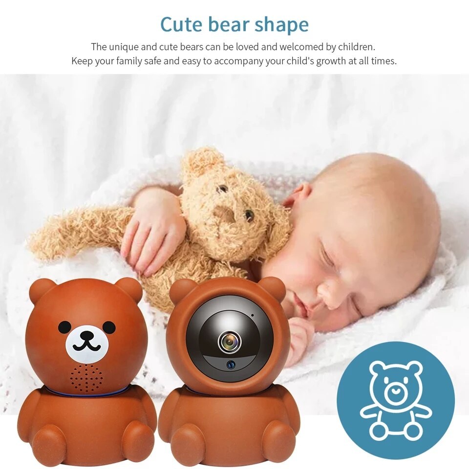 Bear Camera1080P Wifi IP caméra suivi automatique IR Vision nocturne caméra de sécurité à domicile