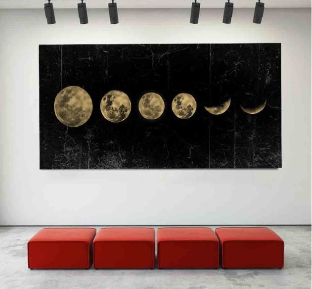 Pintura de arte de pared de eclipse lunar