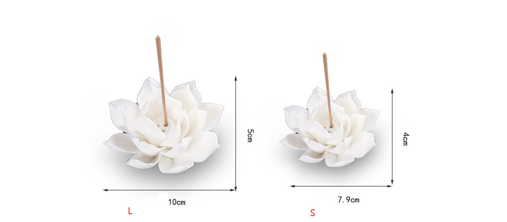 Brûleur d'encens en porcelaine blanche brûleur d'encens lotus