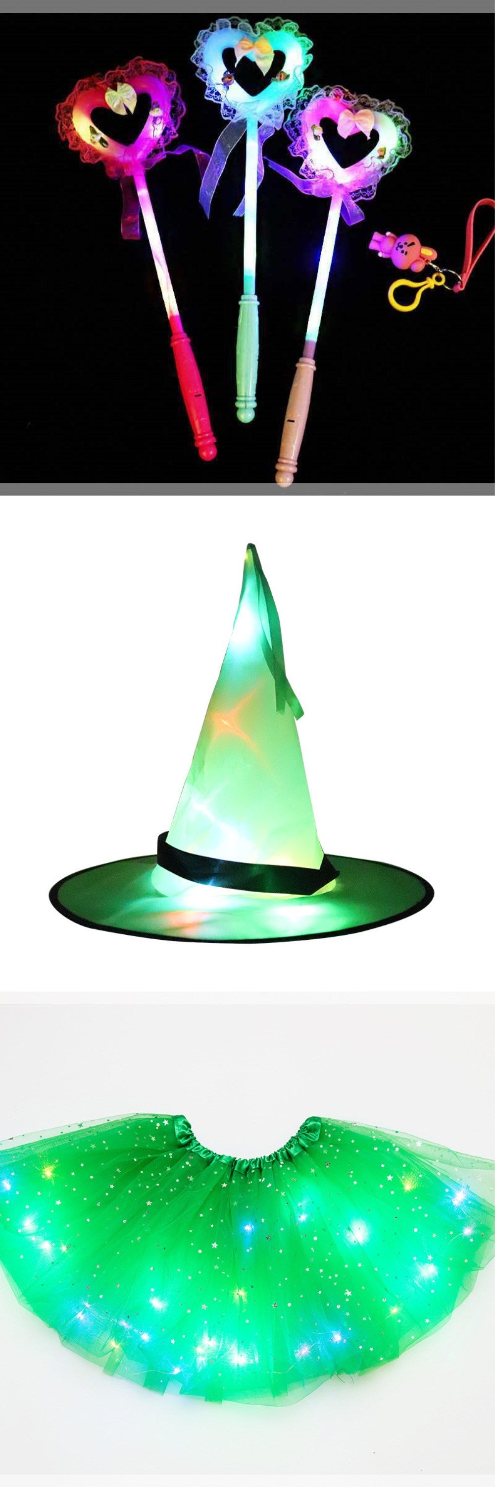 Falda tutú de Halloween de princesa LED mágica y luminosa, falda brillante con lentejuelas