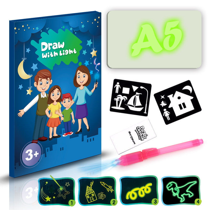 Jouet éducatif tapis de dessin 3D magique 8 effets de lumière Puzzle planche carnet de croquis