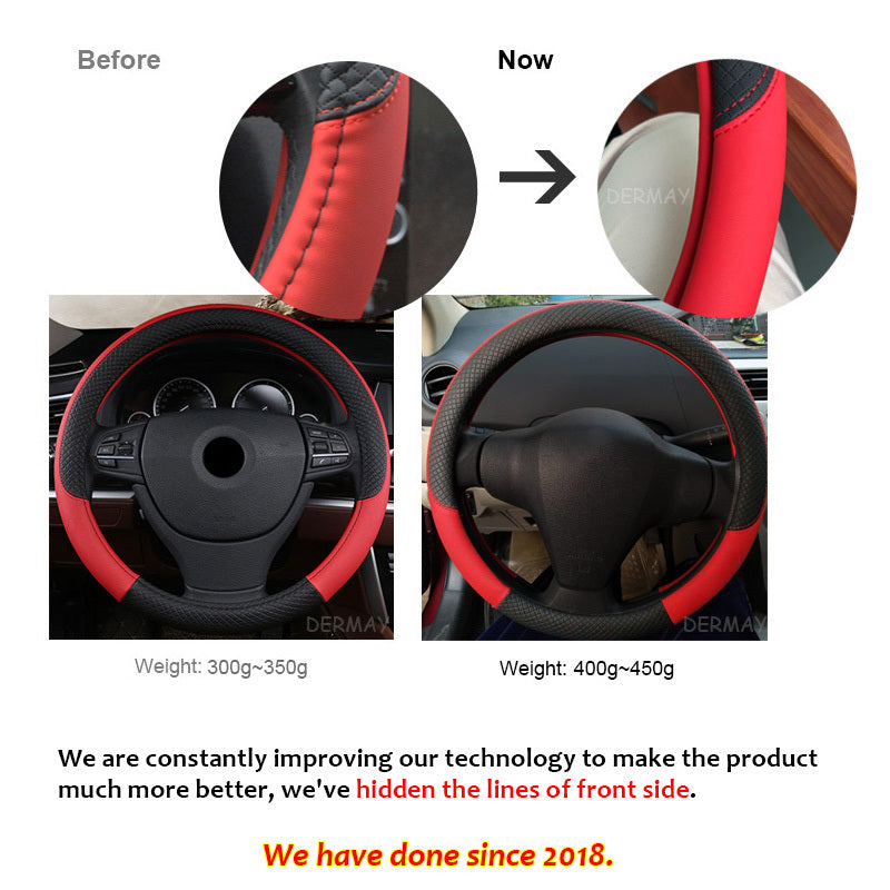 Couvre-volant de voiture universel en cuir