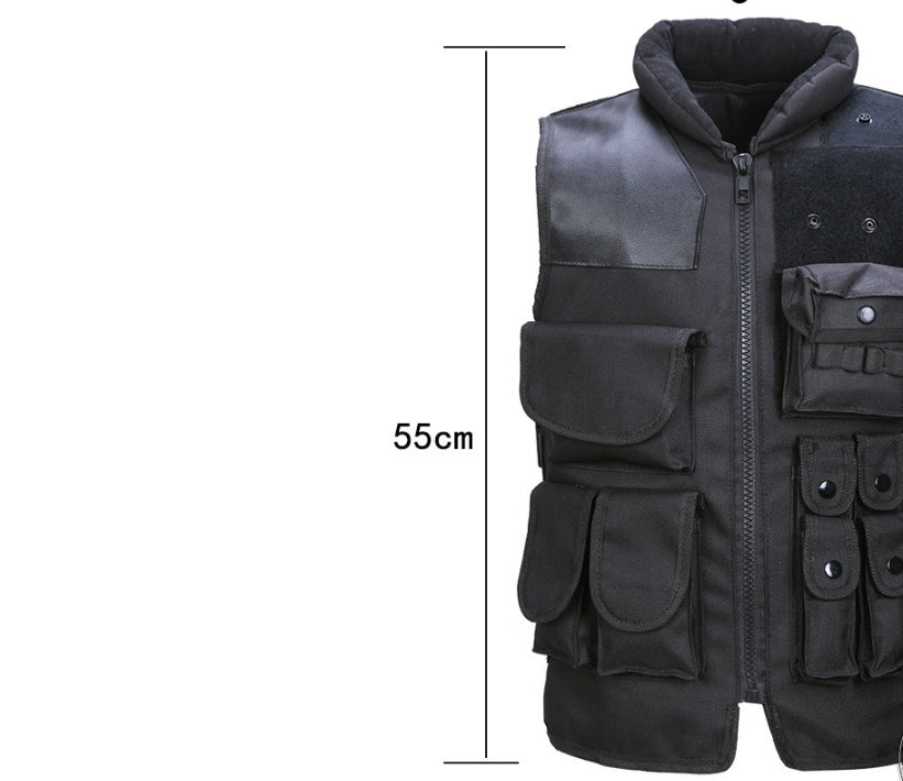 Gilet tactique noir pour hommes, gilet de chasse militaire