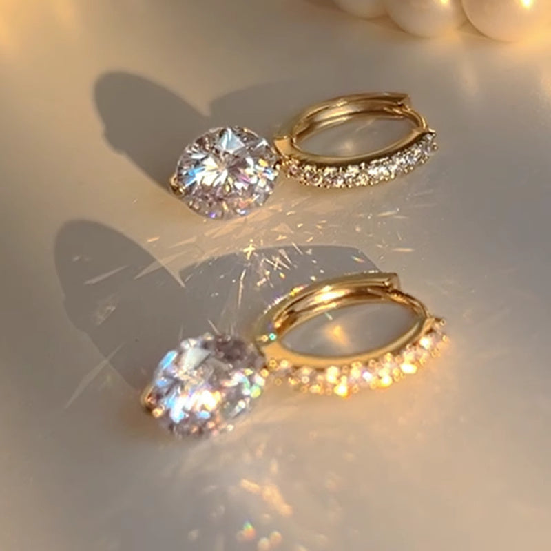 Clip d'oreille en diamant intelligent et simple, mode classique