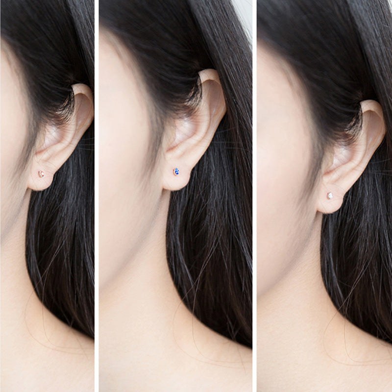 S925 Silver Korean Style Diamond Water Drop-shaped Earrings