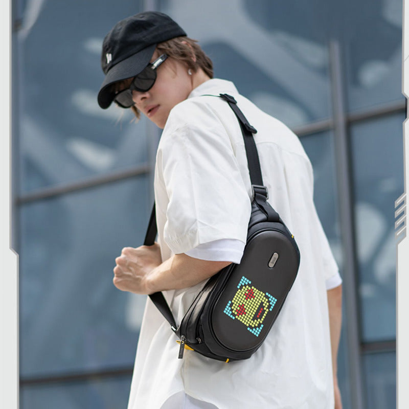 Bolso bandolera Pixel con un solo hombro para ciclismo con LED para hombre
