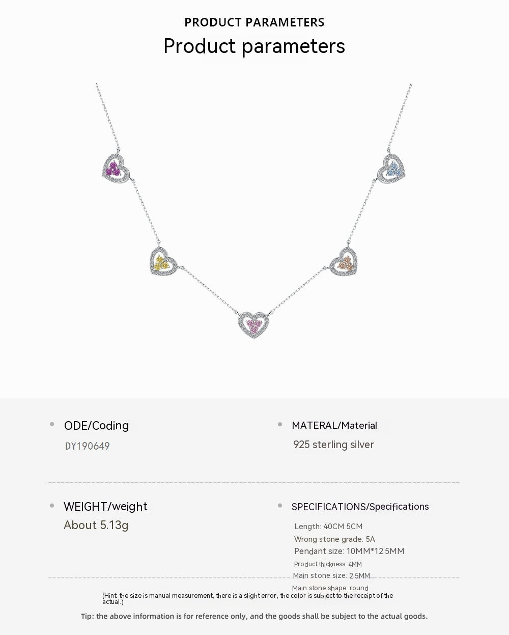 S925 Sterling Silver Necklace Women's Necklace Clavicle Chain