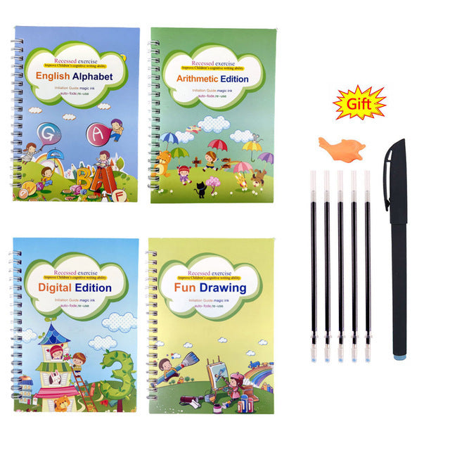 Cahier de copie pour enfants, autocollant d'écriture, pratique, cahier d'anglais