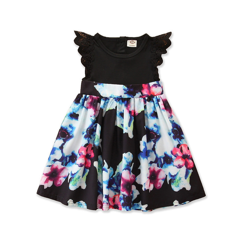 Robe de mère imprimée à la mode, costume de mère, robe de fille