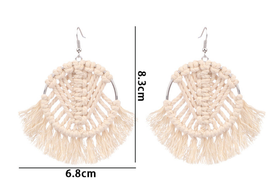 Boucles D'oreilles Gland Tissage Fait Main Style Ethnique Géométrique Creux