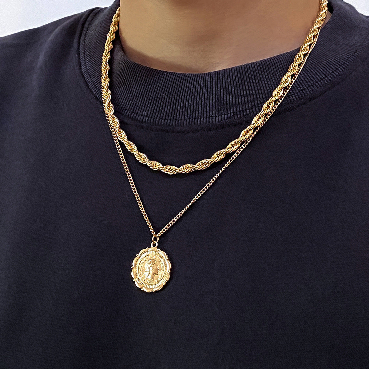 Personality Hemp Flowers Chain Men