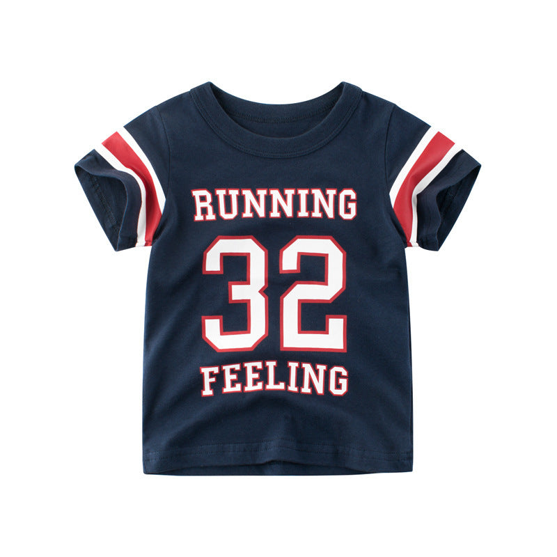 T-shirt d'été à manches courtes pour enfants, haut à demi-manches pour garçons